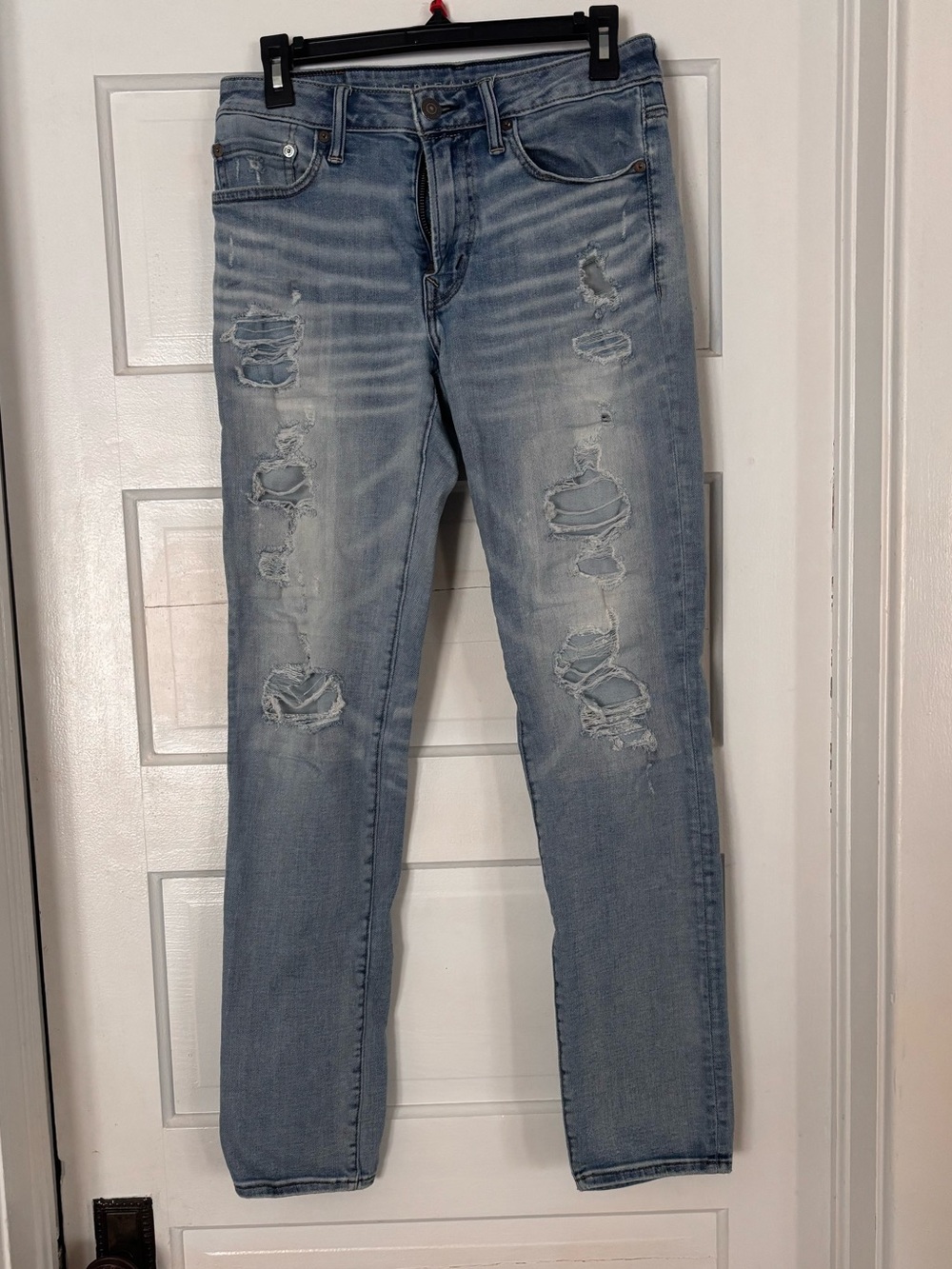 American Eagle Outfitters Light Blue Distressed Airflex 360 Jeans